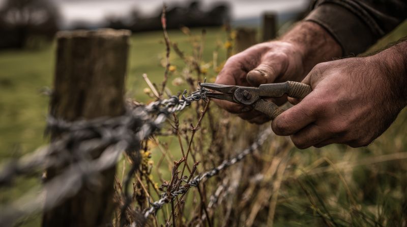 Inspecting Fence Line