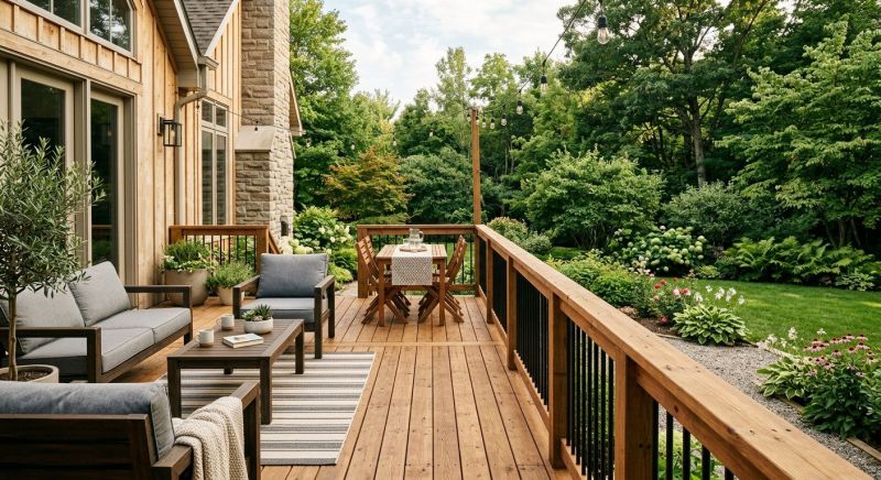 Redwood Deck Installation in Worcester, MA